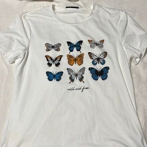 Never worn. Wild and free butterfly shirt